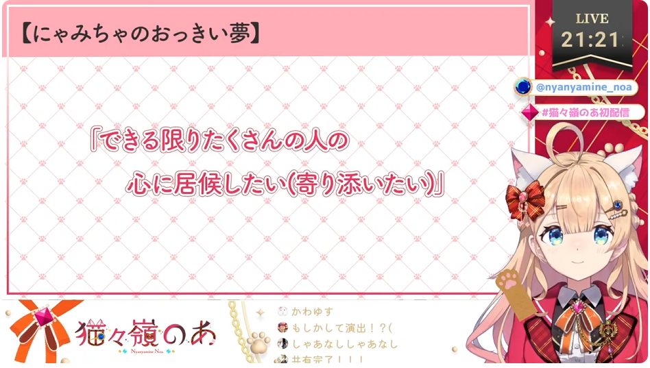 猫々嶺のあ夢と目標