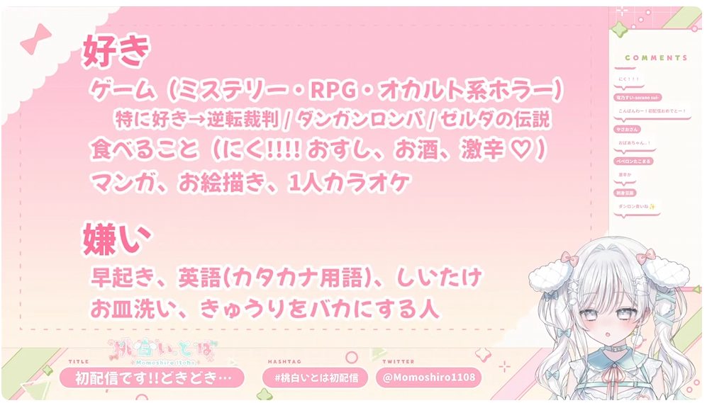 「桃白いとは」の好きなもの