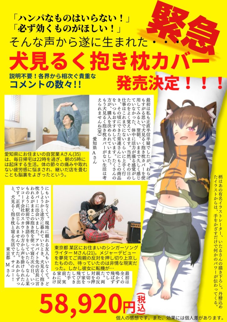 うさんくさい抱き枕広告